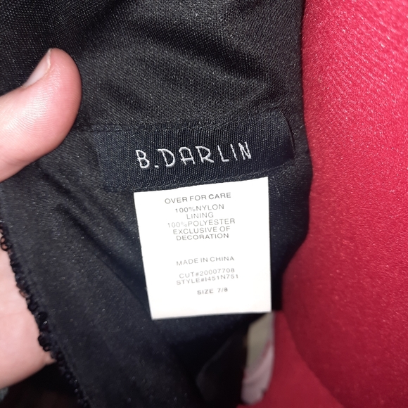 B. Darlin Black Super Sequin Cocktail Formal Dress Size 7/8 Juniors - Picture 11 of 16